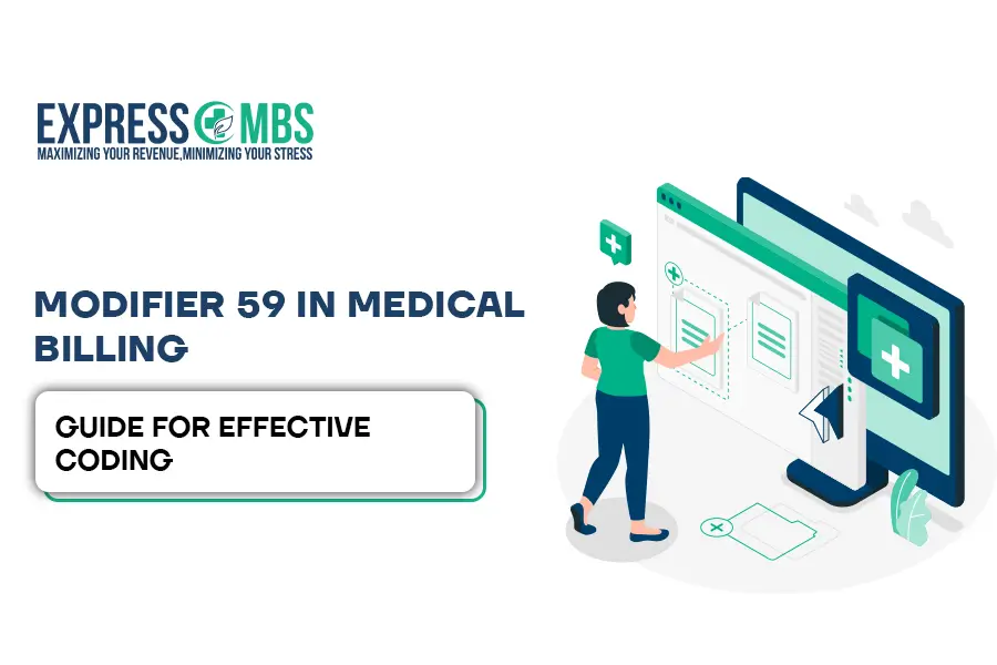 modifier 59 A professional women point out on screen workout on modifier on 59 use in medical billing