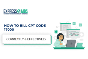 A professional work on this CPT code 17000 for billing and treatment procees for healthcare setting.