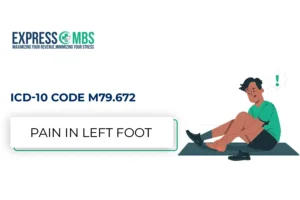 A person ill and feel the left foot pain and sit at earth for this treatment use this M79.672 code for billing process in healthcare system.