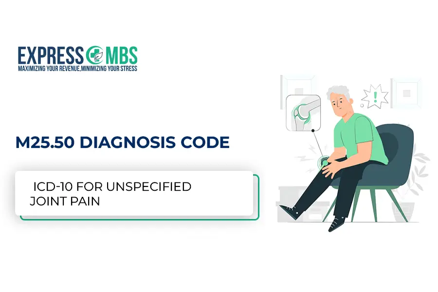 A men sit at chair show of the leg joint pain for this treatment use this M25.50 Diagnosis code.