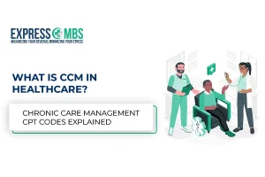 A professional men and wome treat the Chronic Care Management disease patient at healthcar center.