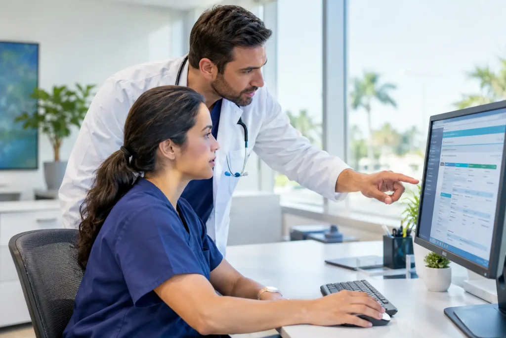 Florida medical billing team using insurance verification technology 2026