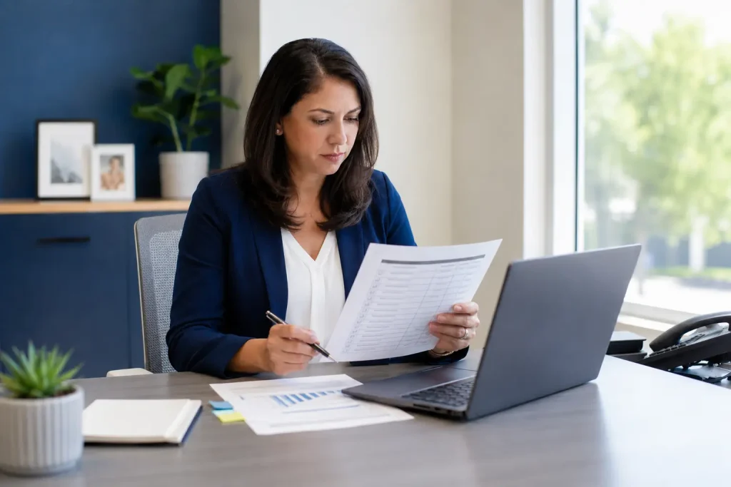 medical billing company Florida practice manager reviewing billing reports