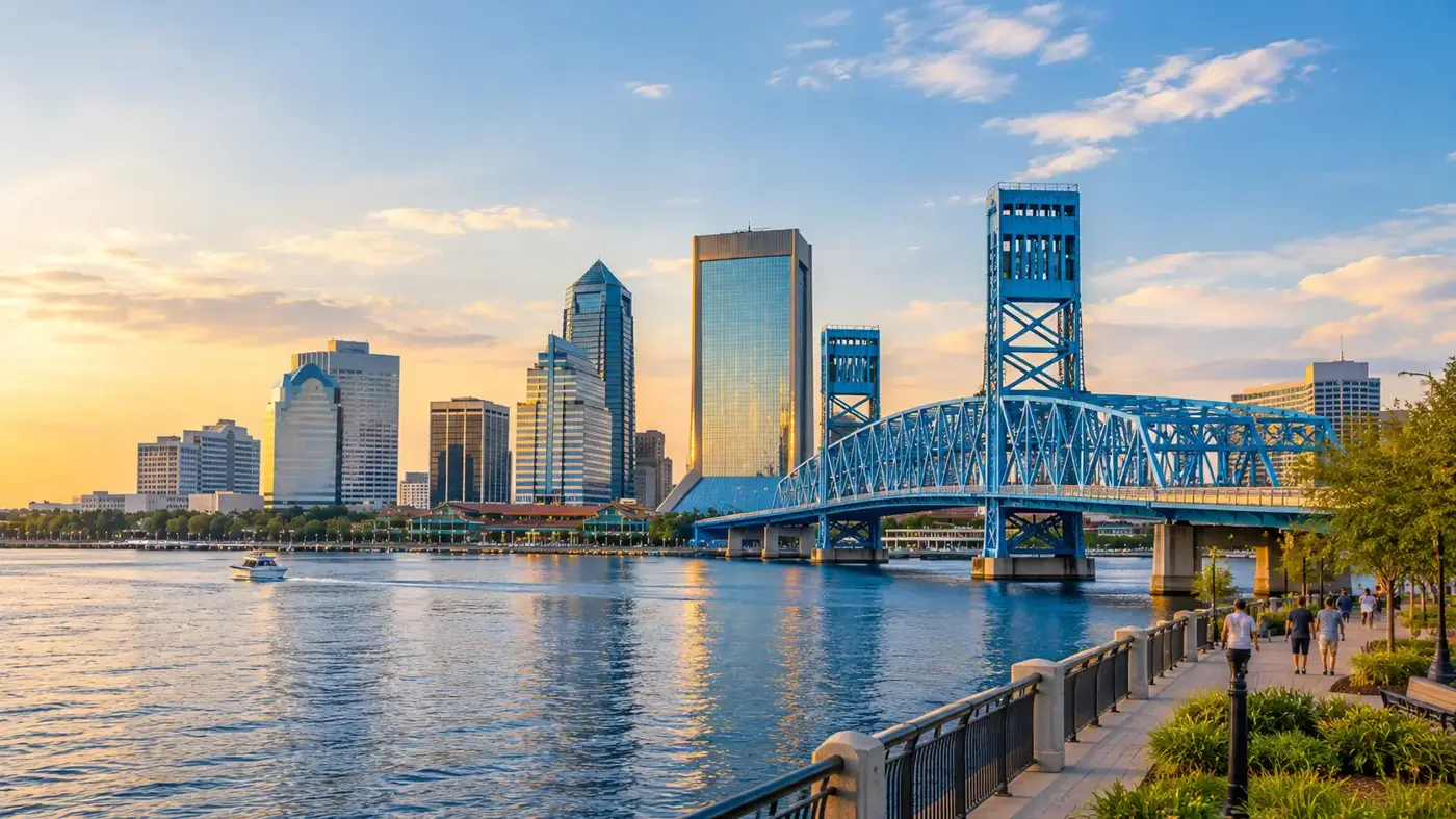 Jacksonville, Florida skyline and Main Street Bridge on the St. Johns River, a medical billing service area for Express MBS