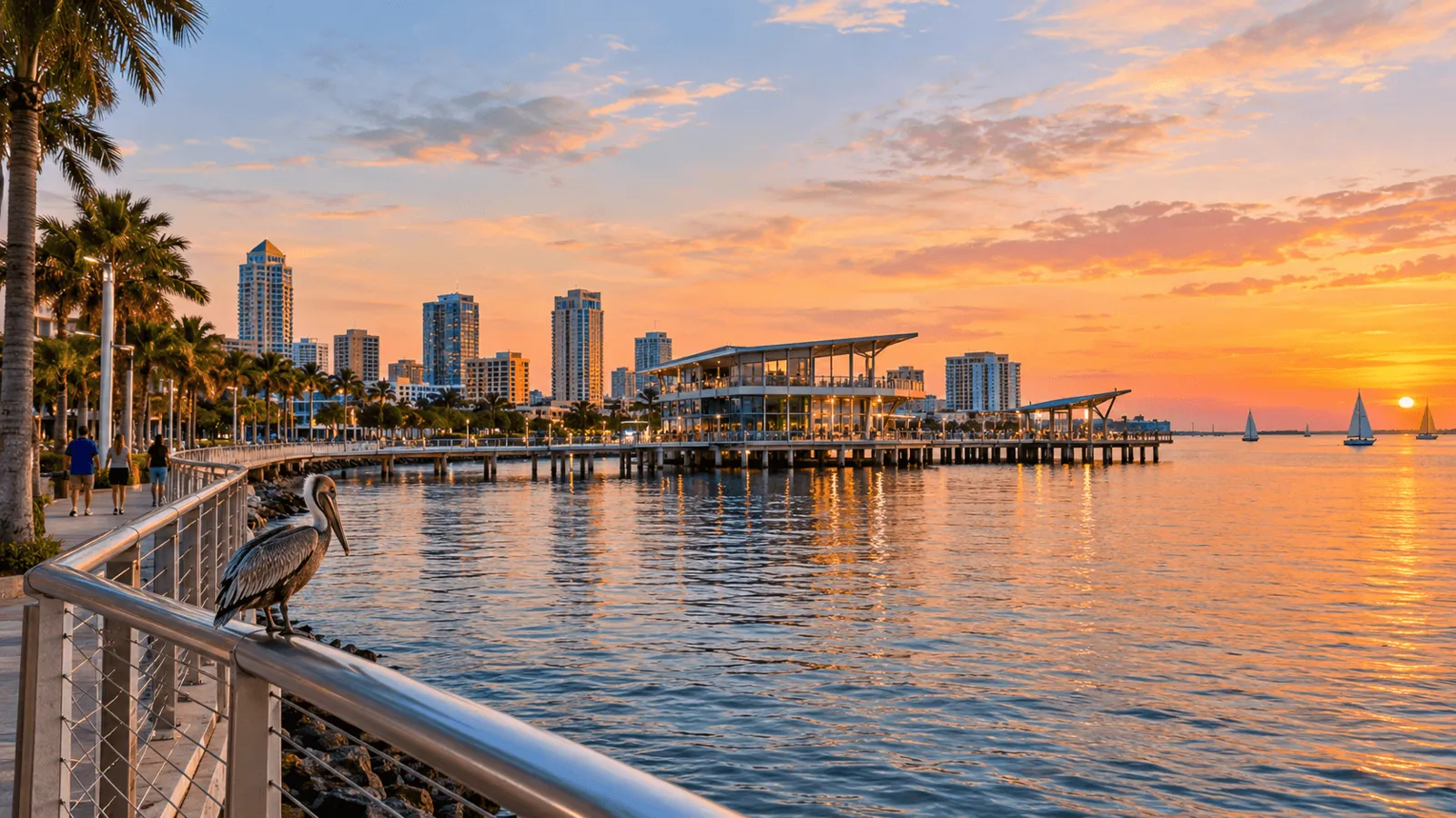 St. Petersburg, Florida harbor at sunset where Express MBS provides medical billing services