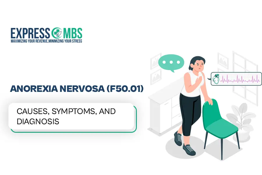 A women take with chair think about Anorexia Nervosa doctors use code F50.01 for billing
